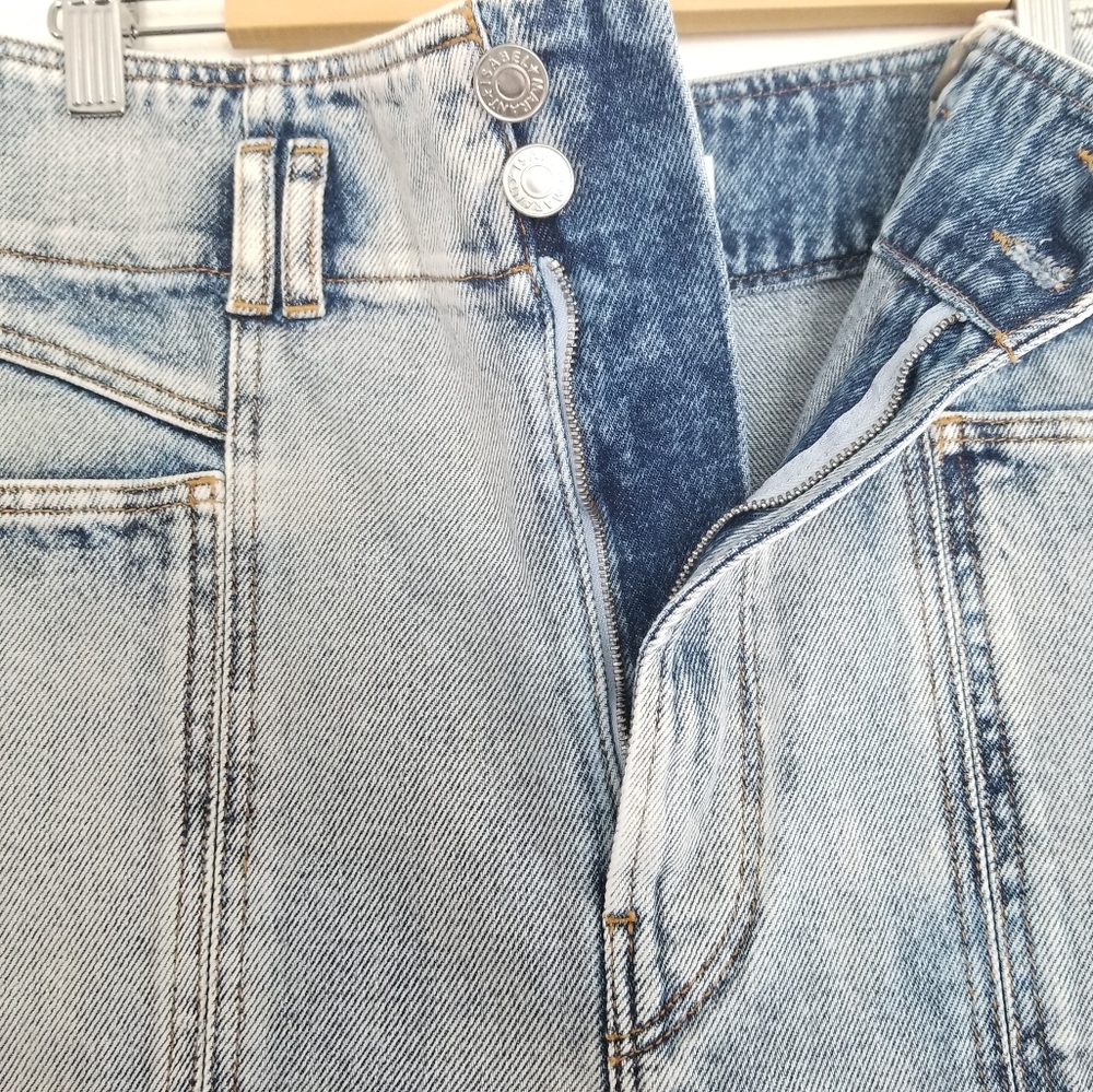 Isabel Marant Eliot High Waist Tapered Leg Jeans Size 38 Light Wash Blue - Picture 9 of 10